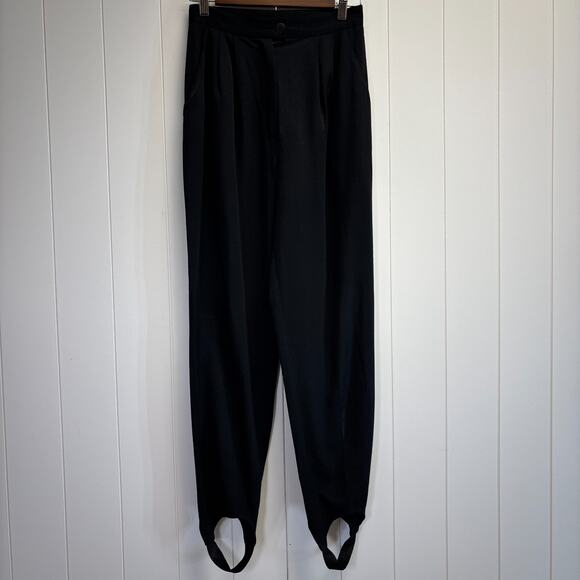 Vintage Womens 80s Academia Preppy Pleated Stirrup Pants Size 7/8 Classic Career - Picture 1 of 6